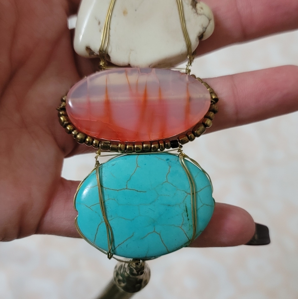 Natural Stone Tassel Boho Necklace - Picture 5 of 9